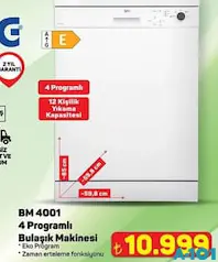 SEG SBM 4001 4 PROGRAMLI BULAŞIK MAKİNESİ fiyat ve kampanya bilgisi